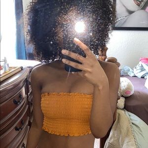 yellow/organish color tube top from forever 21